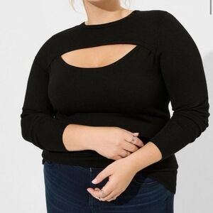 Torrid Black Cutout Top - Size 4
